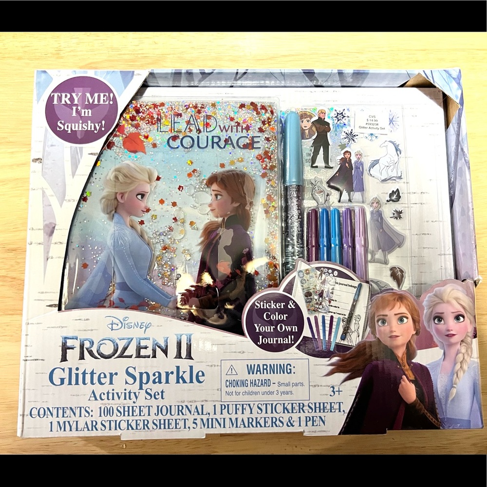 NEW Disney Frozen 2 Glitter Sparkle Journal Diary Activity Set Stickers Art Craf